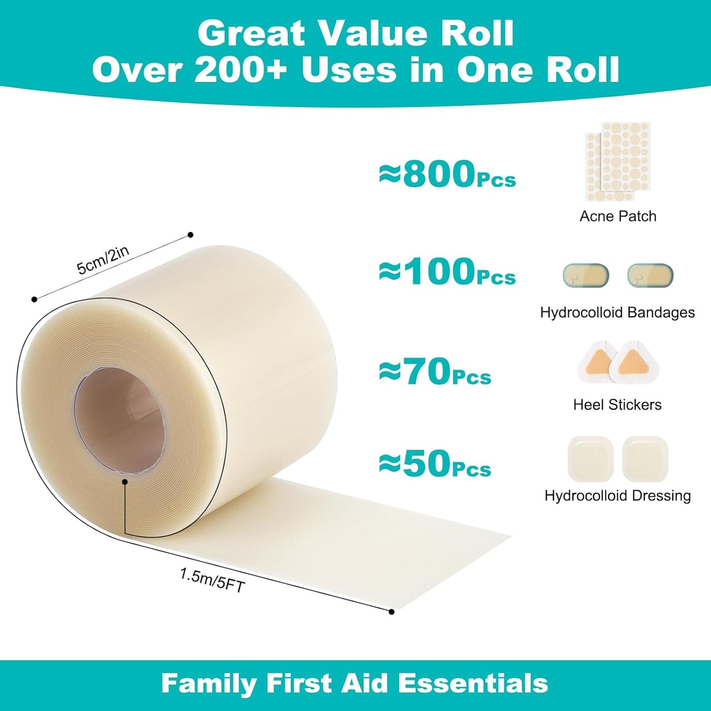 Hydrocolloid Roll Bandage — for Wounds and Skin Care