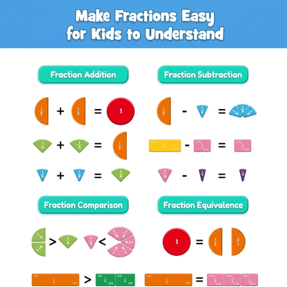 Magnetic Fraction Learning | Tri-Fold Book for Grades 3 to 5
