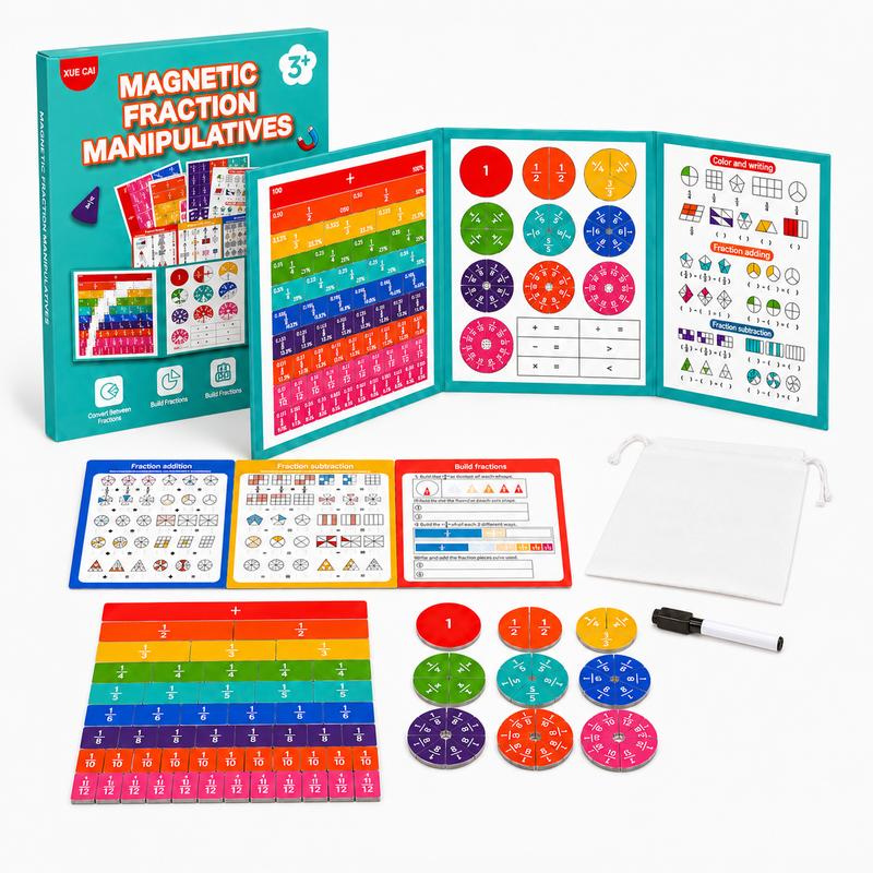 Magnetic Fraction Learning | Tri-Fold Book for Grades 3 to 5