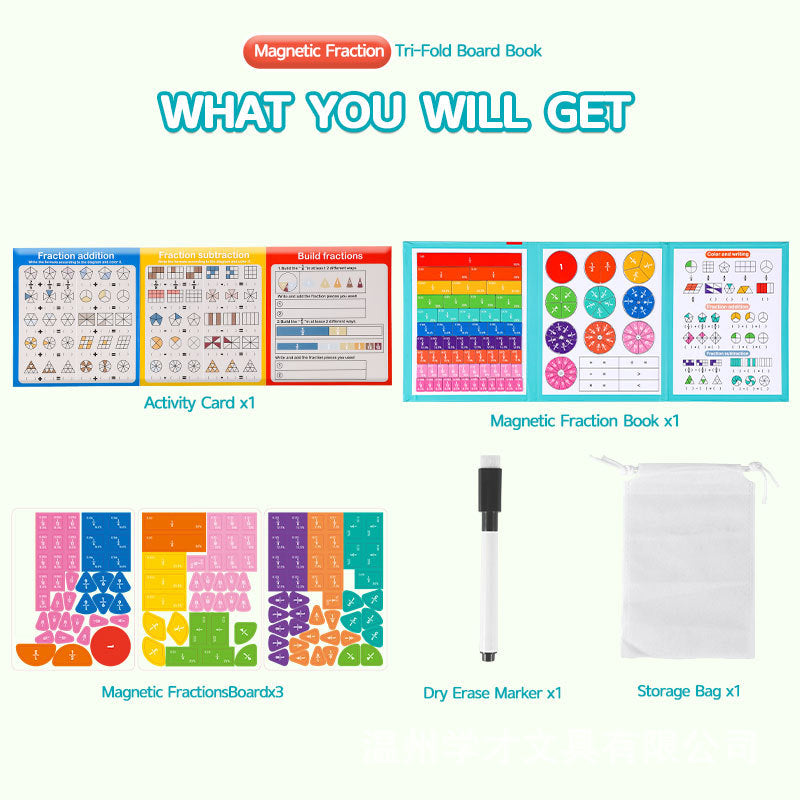 Magnetic Fraction Learning | Tri-Fold Book for Grades 3 to 5